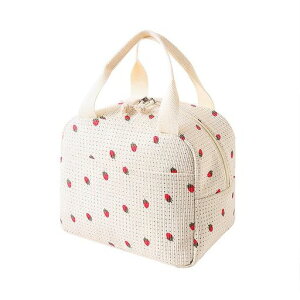 YBGGJOランチバッグ保冷バッグお弁当大容量花柄保冷保温軽量かわいいおしゃれ弁当袋手提げ飲み物ピクニック通勤通学遠足花見運動会部活女性子供用(いちご)