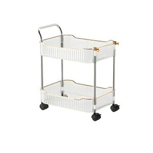 Wallfireキッチンワゴンワゴン隙間収納44x36x26cm2段360°静音キャスター付きハンドル+フック設計水抜きボックスキッチン/バスルーム/オフィス用耐荷重30kg