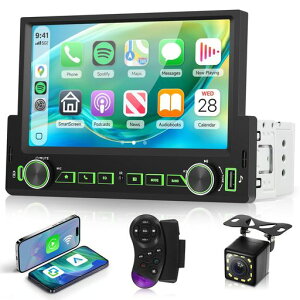 Hodozzy 1 DIN �J�[�X�e���I(��ʕt��)�A���C�����XCarPlay�EAndroid Auto�EMirrorLink�Ή��A1DIN