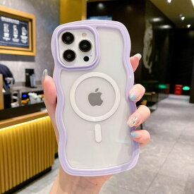 QLTYPRI【MagSafe対応】iPhone14ケースiPhone13ケースクリアTPUカバーおしゃれ韓国可愛い透明薄型軽量耐衝撃グネット搭載スマホケースワイヤレス充電対応ストラップホール付きアイフォン14/13