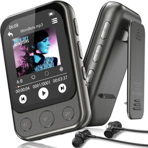 ODEJOI 64GB �N���b�v�� MP3�v���[���[ Bluetooth 5.3 �X�s�[�J�[���� 2�C���`HD�^�b�`�X�N���[�� FM���W�I �y�ʁE���^