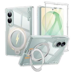 TISTUNST Galaxy Z Fold8 �p �P�[�X �q���W�ی� �t�B������̌^ MagSafe�Ή� �ČRMIL�K�i �����O �N���X�^���E�N���A