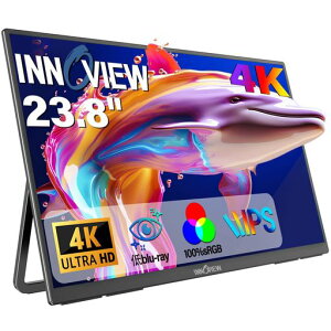 InnoView ���o�C�����j�^�[ 23.8�C���` 4K ���o�C���f�B�X�v���C UHD(3840*2160) 100%sRGB 60Hz �|�[�^�u�����j�^�[ ���� �Q�[�~���O���j�^�[ IPS�t���p�l�� ����� HDR���[�h FreeSync