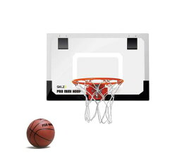 スキルズ(SKLZ)プロミニフープ室内フープ透明スタンダードサイズバスケットボールゴール練習用ドア掛けボール付き飛散防止バックボード分離リム高耐久ネット簡単マウントパッド入りス…
