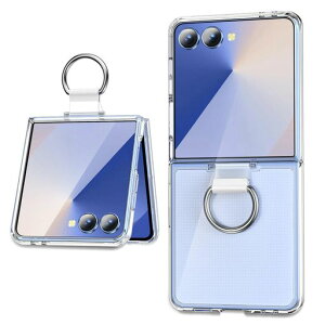 WACJOSD �Ή� Galaxy Z Flip7 �p�� �P�[�X �����O �ϏՌ� PC ���^ ������� �J�����ی� �y�� Zflip7 ����