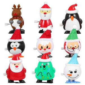 LEDMOMO9pcsクリスマス飾りゼンマイサンタクロース発条クリスマス景品仕掛けプレゼント置物グッズ
