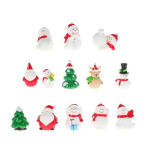 LEDMOMOクリスマス飾りミニチュア13個置物サンタクリスマスツリー雪だるまクリスマス小物樹脂テーブル鉢植え盆栽園芸小道具多肉箱庭ホームオフィス寝室ホテルデコレーションランダム