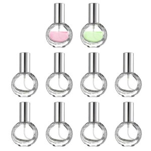 seimeinoki10個入香水アトマイザーガラスボトル香水スプレーボトル10mlポンプ式シルバーコンパクトアトマイザーミニ小分け噴霧器詰替用瓶香水瓶旅行用品出張用