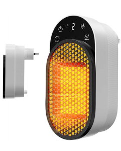 Climoraセラミックファンヒーター壁掛け電気ファンヒーター小型人感センサー機能3秒速暖・省エネ40%タッチ式LED操作転倒OFF/過熱保護タイマー静音設計寝室/デスク/書斎用小型暖房PSE認証済み