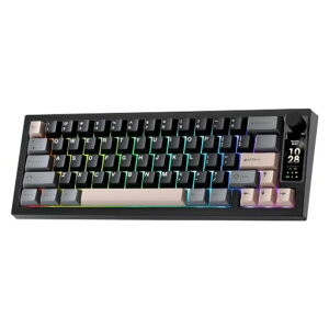 YUNZII IF68 QMK/VIA ���C�����X ���J�j�J���L�[�{�[�h �Q�[�~���O TFT�X�N���[��&�m�u���� 65%���C�A�E�g Bluetooth/�L��/2.4G�ڑ� RGB�o�b�N���C�g �z�b�g�X���b�v�Ή� PBT�L�[�L���b�v �N���[�~�[�ȁc