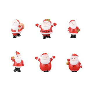 クリスマスミニチュア置物サンタクロース6個セットクリスマス飾りミニサンタクローステーブルオーナメント樹脂工芸品卓上置物盆栽鉢植え園芸小道具クリスマスパーティーギフトおも…