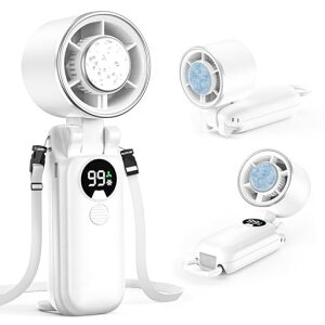 【2025夏新登場】ハンディファン冷却プレート携帯扇風機【瞬間冷却&前後160°折り畳み】ハンディ扇風機7枚羽根100段階風量調節強力送風5000mAh大容量長時間稼働1台多役手持ち/首掛け/卓上せ…