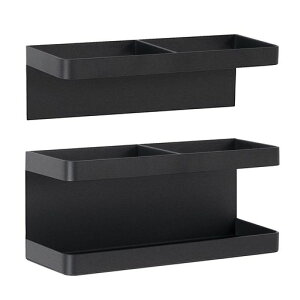 マグネット傘立てブラックスリムおしゃれ水受けトレイ付き多機能傘収納玄関ドア壁掛けコンパクト傘立て玄関扉収納(ブラック)