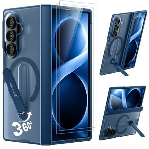 WSKEN Galaxy Z Fold 8 Ultra/Fold 7 �Ή� �P�[�X ���C���C�����X�[�d�Ή� 360°��]�ꎚ�^�X�^���h �ϏՌ� �u���[
