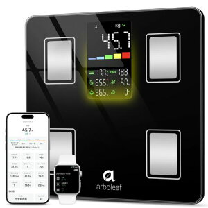 ARBOLEAF ̏dv X}zA ̎bv ̑gv BLUETOOTHΉ wX[^[ x 180KG܂őΉ drt 14ڑ ̎b/ؓ/BMIȂǑ̑g yAPPLE