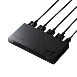 �G���R�� HDMI�ؑ֊� (�Z���N�^�[) 3����1�o�� 4K(4096x2160)60Hz �I�ׂ鎩���E�蓮�ؑ֋@�\ �yPS4/PS5/Nintendo Switch/Fire TV Stick 4K����m�F�ς݁z �m�C�Y�ɋ������^���P�[�X �u���b�N