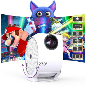 y270°]ETYPE-CE`␳zEGOBAS 4KΉvWFN^[V䓊e Px400ANSI z[vWFN^[ ANDROID TV 1080PΉ oCvWFN^[ ƒp ^ 5G WIFI6