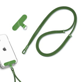 [Trizimei] スマホ ストラップ 斜めがけ首掛け肩掛け 携帯ストラップスマホスト6mm 長さ調節可能 ストラップ ストラップホルダー iPhone Android 全機種対応 1枚入り (グリーン)