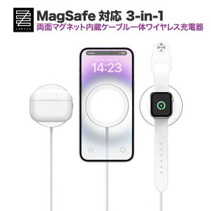 LENZZA MagSafeP[u iPhone Apple Watch AirPods 3-in-1 ʃ}OlbgP[ǔ^ CX[d