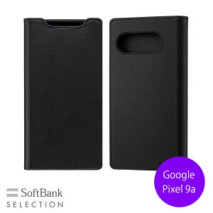 蒠^P[X SoftBank SELECTION Leather Flip for Google Pixel 9a ubN SB-A091-FPLS/BK O[OsNZ J[h|Pbg {vP[X