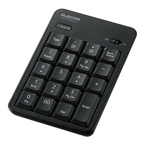 エレコム ELECOM テンキー ワイヤレス 無線 Bluetooth 抗菌 静音 メンブレン ブラック