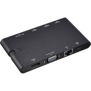 �G���R�� ELECOM Type-C�h�b�L���O�X�e�[�V����/PD/USB/HDMI/Dsub/LAN/SD/�u���b�N