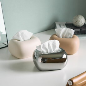 【SALE】10%値下げ中 セラミッククリーム ティッシュケース　ティッシュボックス　シンプル　おしゃれ　コンパクト　シンプル　ティッシュボックスケース　プレゼント　雑貨 韓国雑貨 韓国インテリア　【e.trema.】【エトレマ】