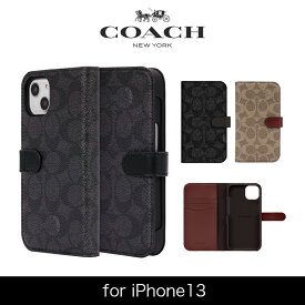 COACH コーチ スマホケース 手帳型 iPhone13 レザー Coach柄 ブラック 2021 Coach Folio Case Signature C Black