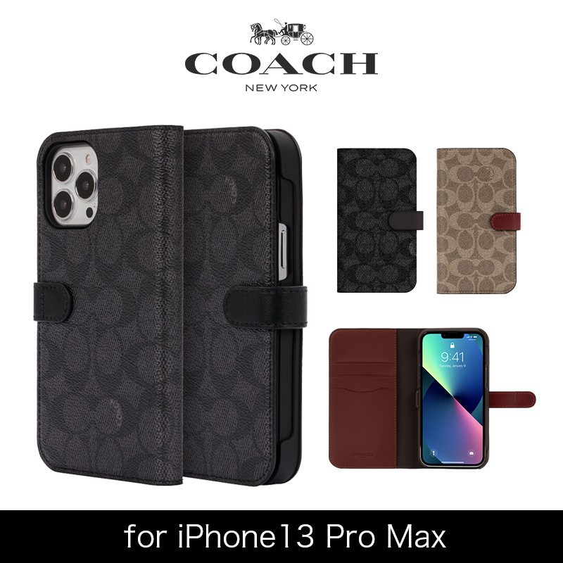 楽天市場】COACH コーチ スマホケース 手帳型 iPhone13ProMax レザー 