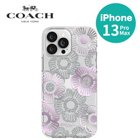 【スーパーSALE限定価格】5/13日発売予定 COACH iPhone 13 Pro Max Case Tea Rose Purple コーチ 抗菌　3m落下試験クリア ワイヤレス MagSafe充電可能 クリア ケース