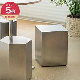 【365日配送】最大1000円OFFクーポン！ ステンレス スクエア テーブル ローテーブル サイドテーブル カフェテーブル スツール ディスプレイ 什器 コンパクト メタル シルバー 正方形 耐久性 店舗什器 シンプル モダン おしゃれ 韓国インテリア 【e.trema.】【エトレマ】