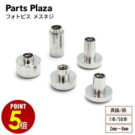【最大500円OFF＆全品P5倍 9/3 20時〜】アクリルフレーム 金具 メスネジ 2mm〜8mm 1本/50本 真鍮 鉄 アクリルスタンド アクリルボード フォトフレーム ピクチャーフレーム メニュー ウィルカムボード フォトビス 化粧ビス スタンド パネル 立て掛け