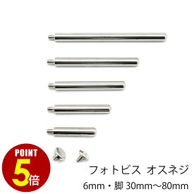 【P5倍！8/4 20時〜8/17 23時59分まで】アクリルフレーム 金具 オスネジ 脚30mm〜80mm ナベ型 1本/50本 真鍮 鉄 アクリルスタンド アクリルボード フォトフレーム ピクチャーフレーム メニュー ウィルカムボード フォトビス 化粧ビス スタンド パネル 立て掛け 壁掛け