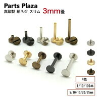 真鍮製 組ネジ スリム 3mm径 5mm 10mm 15mm 20mm 25mm 1本/10本/100本 片ビス 帳ビス ネジ式ビス ネジ式…