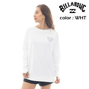 【SALE】 ビラボン ラッシュガード レディース BILLABONG MORFY LOGO LS BOAT NECK TEE RASH 長袖 ラッシュガード 【2025年春夏】 BF013856 日焼け対策 UVカット 速乾 水陸両用 ロンT ラッシュ サムホール付き
