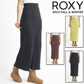 【SALE】 roxy ロキシー ボトムス レディース リブ スカート ROXY RYTHEM SKIRT 【2023年秋冬モデル】 RSK234001 3色 ミディ丈 リブ素材 スカート セットアップ サーフィン スノーボード ストリート サーフブランド おしゃれ かわいい おすすめ