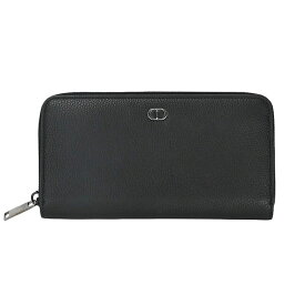 【Christian Dior】C.Dior クリスチャンディオール 2ESBC252CDI_H00N CD ICON ロングジップウォレット ブラック カーフスキン 長財布 【送料無料】【中古】
