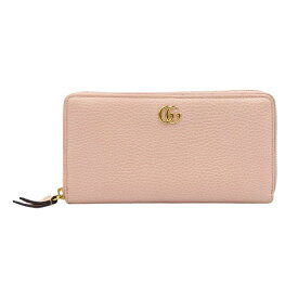 【GUCCI】グッチ 456117 CAO0G 5909 〔プチマーモント〕 ジップアラウンドウォレット GGマーモント パーフェクトピンク レザー ラウンドファスナー 長財布【送料無料】【中古】