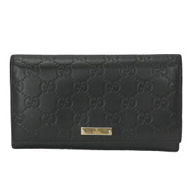【GUCCI】グッチ 244946.0416 グッチシマレザー ロングウォレット ブラック 長財布 【送料無料】【中古】