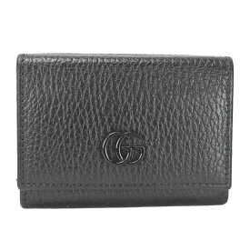 【GUCCI】グッチ 735212・203887 GGマーモント ダブルG ブラック レザー 三つ折り財布 【送料無料】【中古】