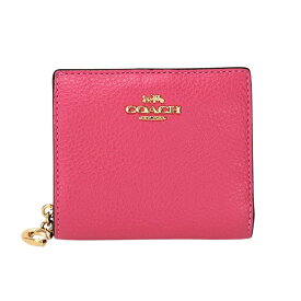 【COACH】コーチ C2862 IMNOG ペブルドレザー スナップ ウォレット コンフェティピンク ペブルドレザー 二つ折り財布 【送料無料】【中古】