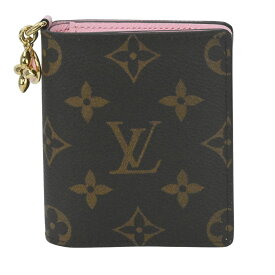 【LOUIS VUITTON】LV ルイ・ヴィトン M14718 ポケットウォレット LV チャーム モノグラム コットンキャンディピンク キャンバス 二つ折り財布 【送料無料】【中古】