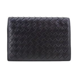 【BOTTEGA VENETA】ボッテガヴェネタ 402651 V4651 1000 イントレチャート バイフォールドウォレット カーフレザー ブラック メンズ 二つ折り財布 札入れ【送料無料】【中古】