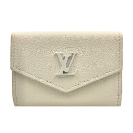 【LOUIS VUITTON】LV ルイ・ヴィトン M68728 ポルトフォイユ・ロックミニ ホワイト トリヨンレザー イニシャル入り 三つ折り財布 【送料無料】【中古】