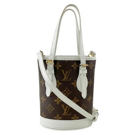 【LOUIS VUITTON】LV ルイ・ヴィトン M81489 LVマッチ ナノ バケット モノグラム キャンバス/カーフ ブラウン/ホワイト 2WAY ハンドバッグ/ショルダーバッグ レディースバッグ 【送料無料】【中古】
