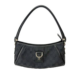 【GUCCI】グッチ 130939 アビー ワンショルダーバッグ ブラック/ゴールド金具 GGキャンバス/レザー セミショルダーバッグ/ハンドバック 【送料無料】【中古】