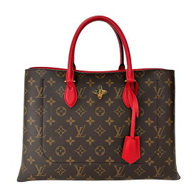 【LOUIS VUITTON】LV ルイ・ヴィトン M43553 フラワー トート モノグラム コクリコ(レッド） モノグラム・キャンバス/レザー ハンドバック/ショルダーバッグ 【送料無料】【中古】