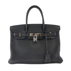 【HERMES】エルメス バーキン30 トリヨンクレマンス ブラック/シルバー金具 □M刻印(2009年製) ハンドバッグ【送料無料】【中古】