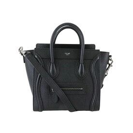 【CELINE】セリーヌ ラゲージ ナノ 189243DRU.38NO ブラック レザー ハンドバッグ/ショルダーバッグ 2WAY【送料無料】【中古】