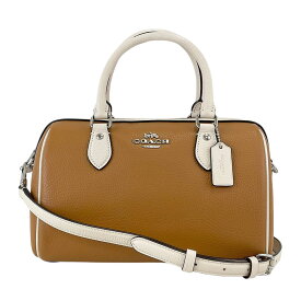 【COACH】コーチ ローアンサッチェルバッグ・カラーブロック CT848 ブラウン/ホワイト リファインドペブルレザー ハンドバッグ/ショルダーバッグ【送料無料】【未使用】【中古】